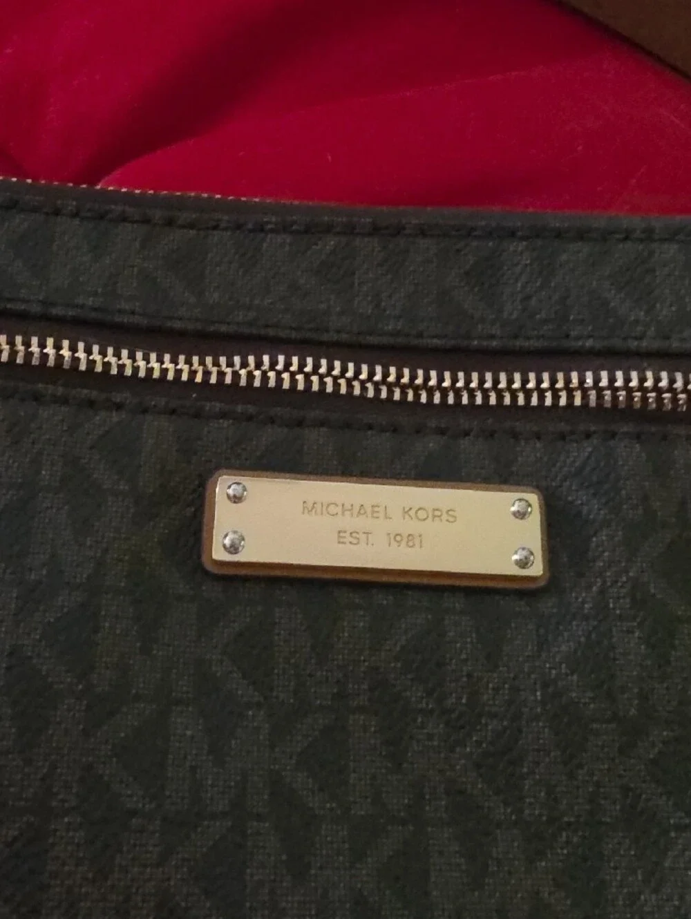 Michael Kors Black Signature Logo Wristlet with Gold Hardware